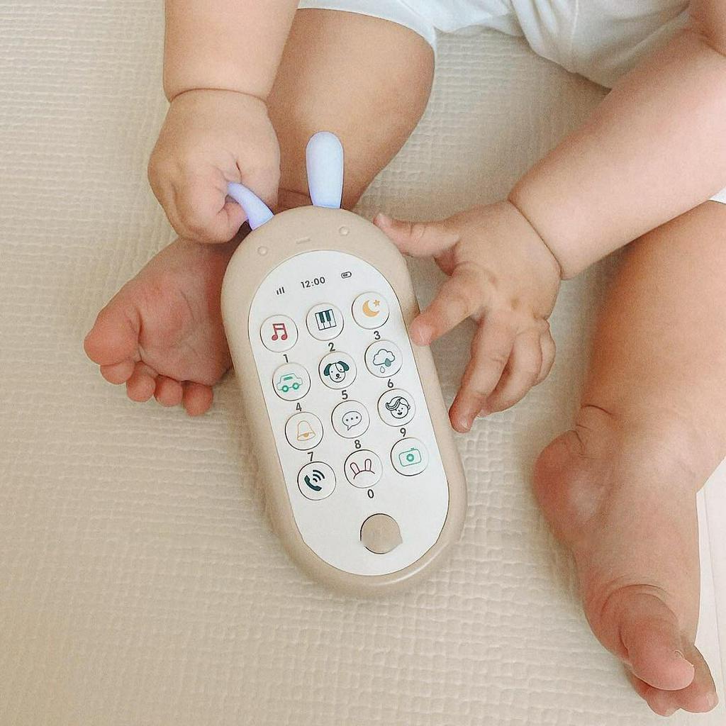 Điện thoại đồ chơi Baby Rabbit tai thỏ Hàn Quốc có phát nhạc Haave Bricks