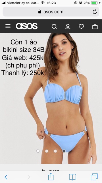 [CHÍNH HÃNG] Thanh lý Áo Bikini Asos Dorina Fiji Bandeau | BigBuy360 - bigbuy360.vn