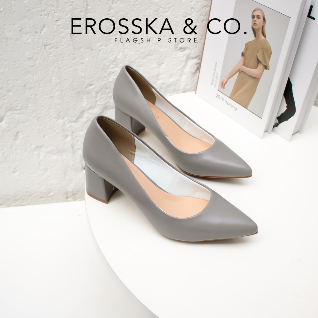 Erosska - BST Giày cao gót mũi nhọn phối nơ cao 5cm nhiều kiểu dáng - EP015