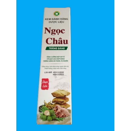 Kem Đánh Răng Dược Liệu Ngọc Châu Trắng Sáng 100g