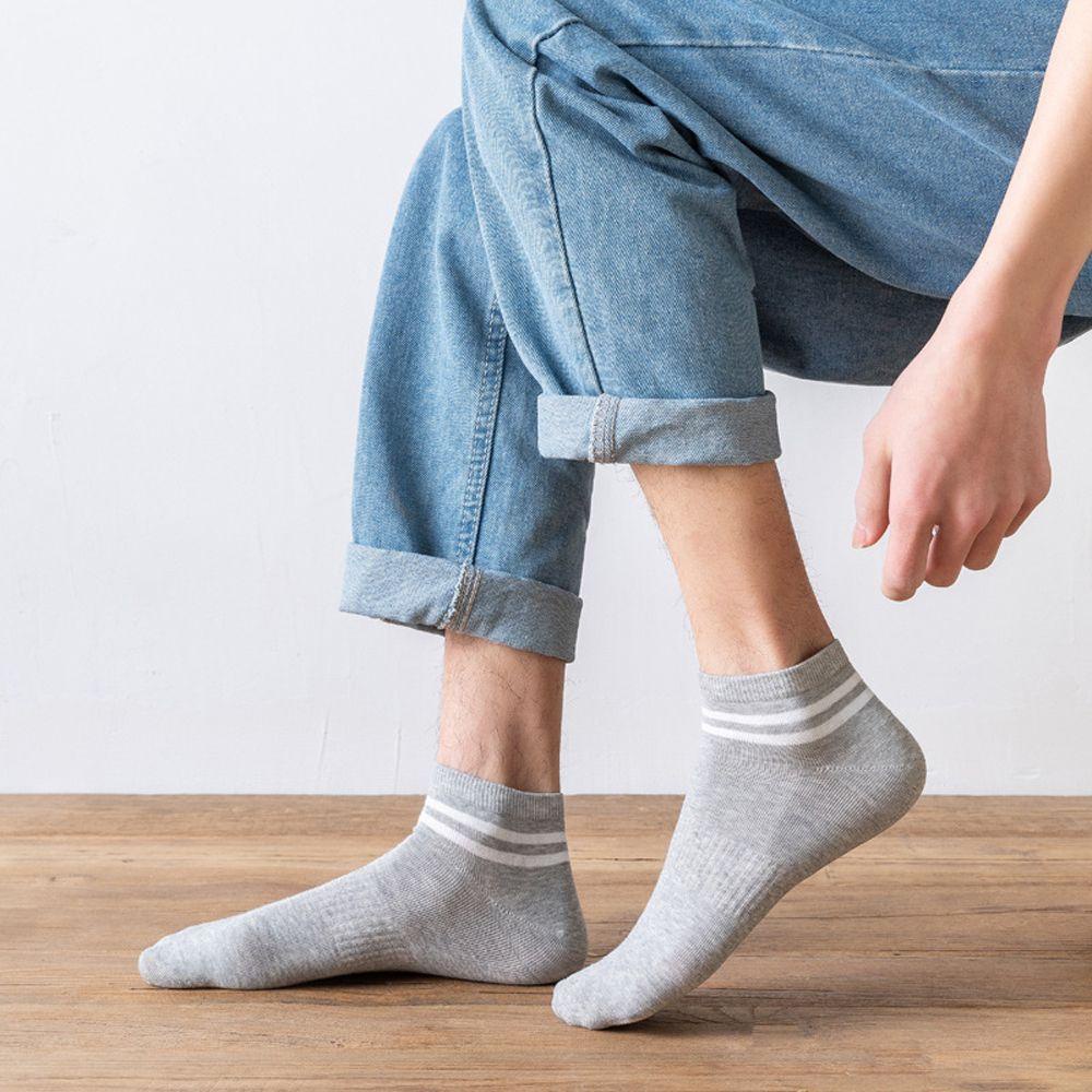 QQMALL Vớ Cotton Thể Thao Chống Trượt Họa Tiết Sọc Thời Trang Cho Nam