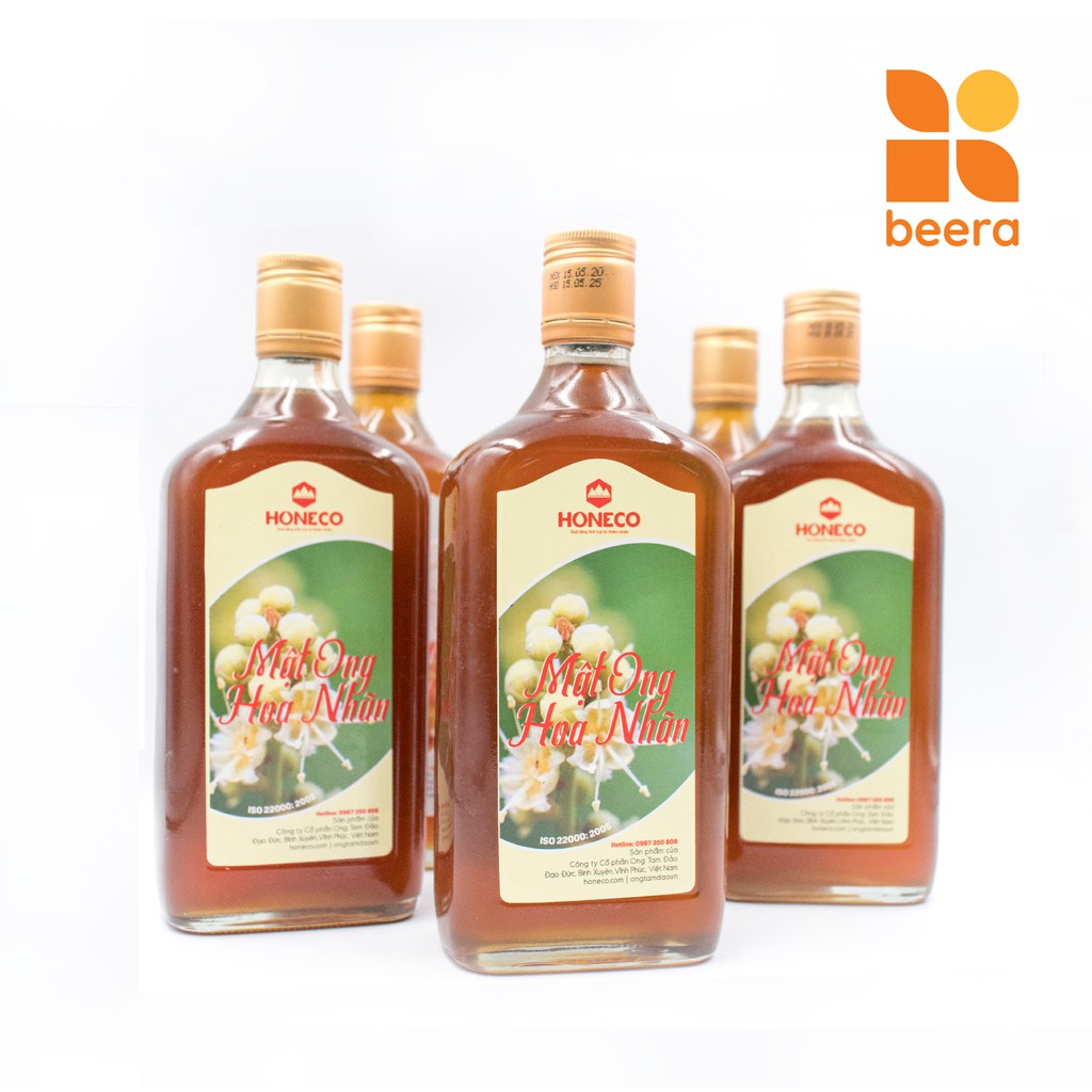 Mật ong nguyên chất hoa nhãn ONG TAM ĐẢO Honeco Beera hỗ trợ giảm cảm, làm lành vết thương (860g)