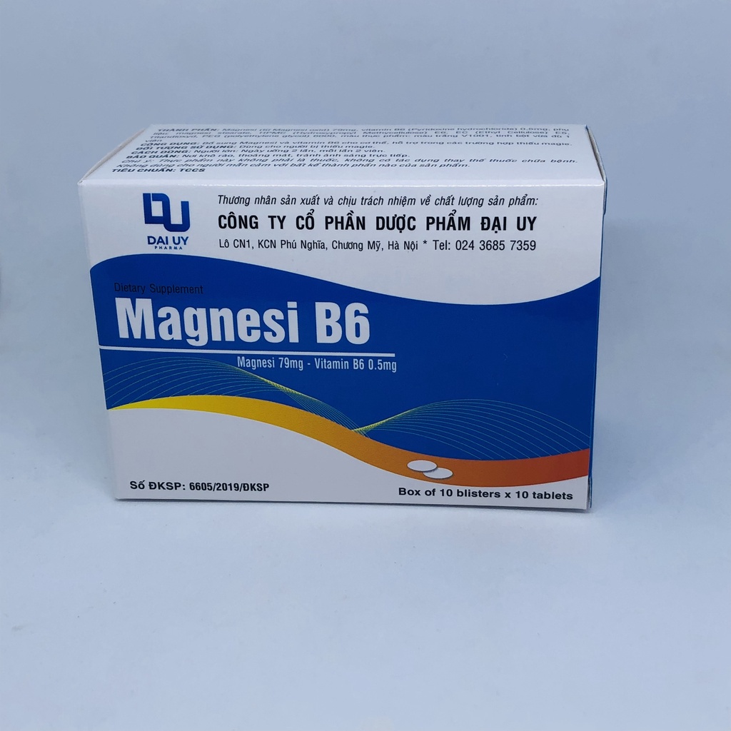 Magnesi B6 hộp 100 viên - Bổ sung Magnesi và vitamin B6
