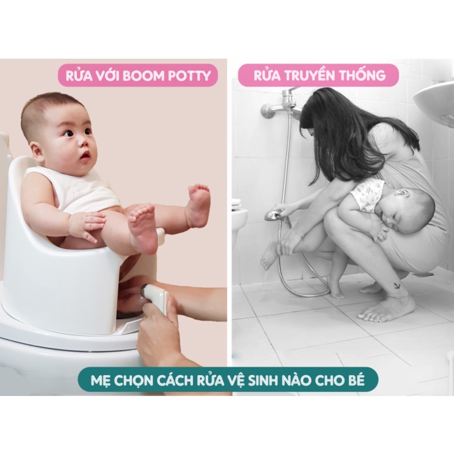 Bô Boom Potty, Bô Rửa Đa Năng Giúp Việc Vệ Sinh Cho Bé Trên 6 Tháng Dễ Dàng