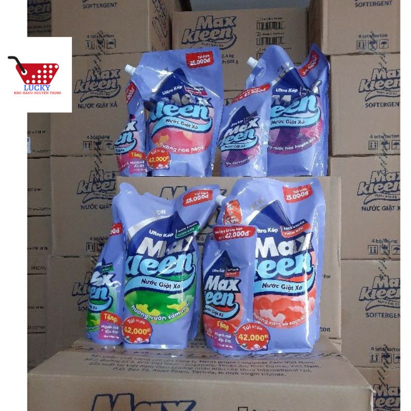 Túi Nước Giặt Xả 5 in1 Maxkleen 2,4kg tặng kèm túi 600g