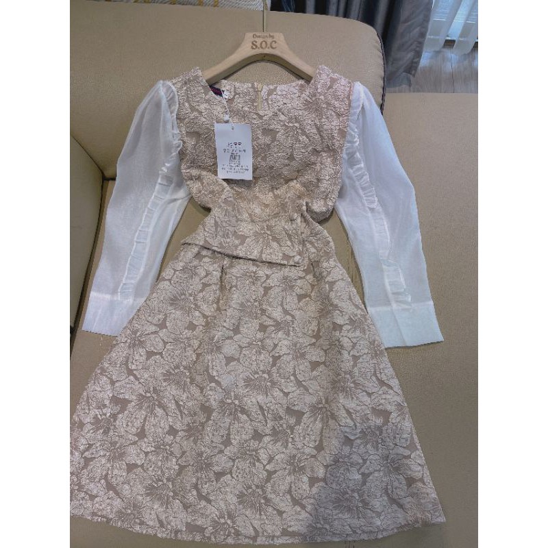 Đầm gấm xốp phối tay siêu cấp ( kèm hình thật) | BigBuy360 - bigbuy360.vn