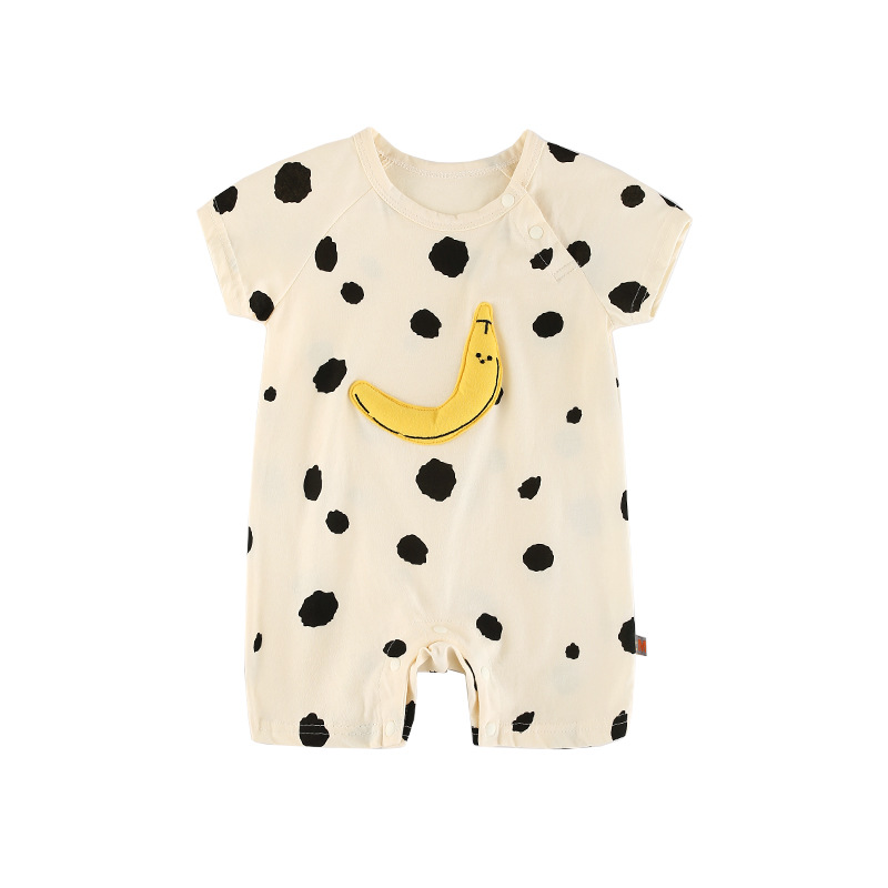 Áo liền quần ngắn tay kẻ sọc dễ thương cho trẻ sơ sinh