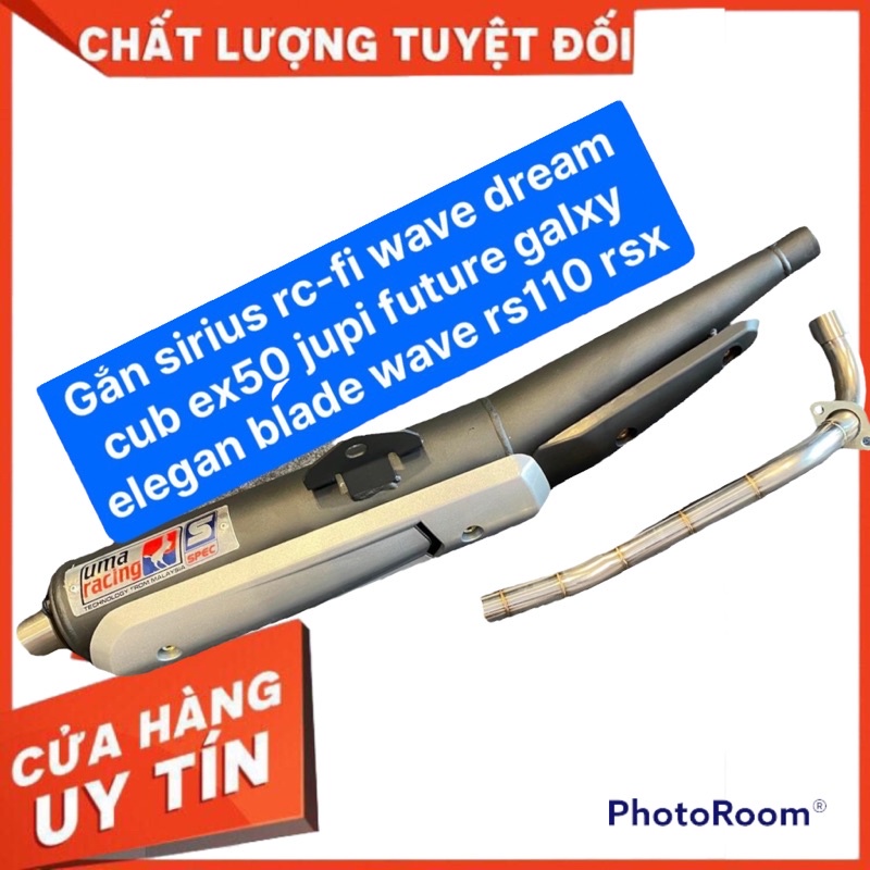 Pô Uma V4 Đít Inox Gắn Sirius(Rc-Fi), Wave, Jupiter, Dream, Cub, Ex50, Galaxy, Blade, Future.... Tặng Kèm Ốp Spark