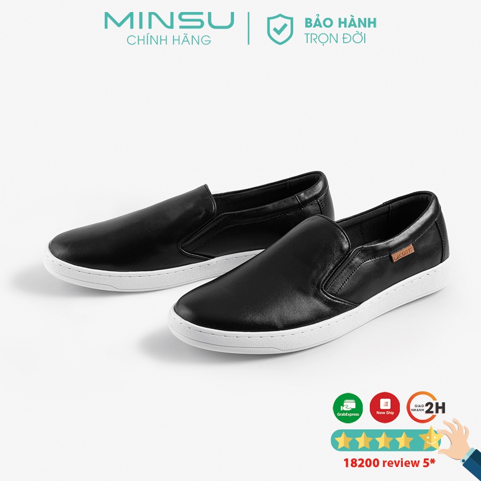 Giày Lười Da Bò Nguyên Tấm Nhập Khẩu Italy Cao Cấp Minsu M8000 Kiểu Dáng Slipon Lịch Lãm Nam Tính