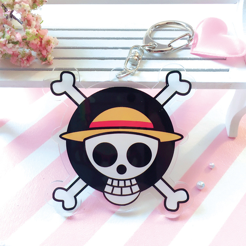 Móc khóa acrylic Anime One Piece trong suốt Luffy Chopper có thể giữ chìa khóa dễ thương