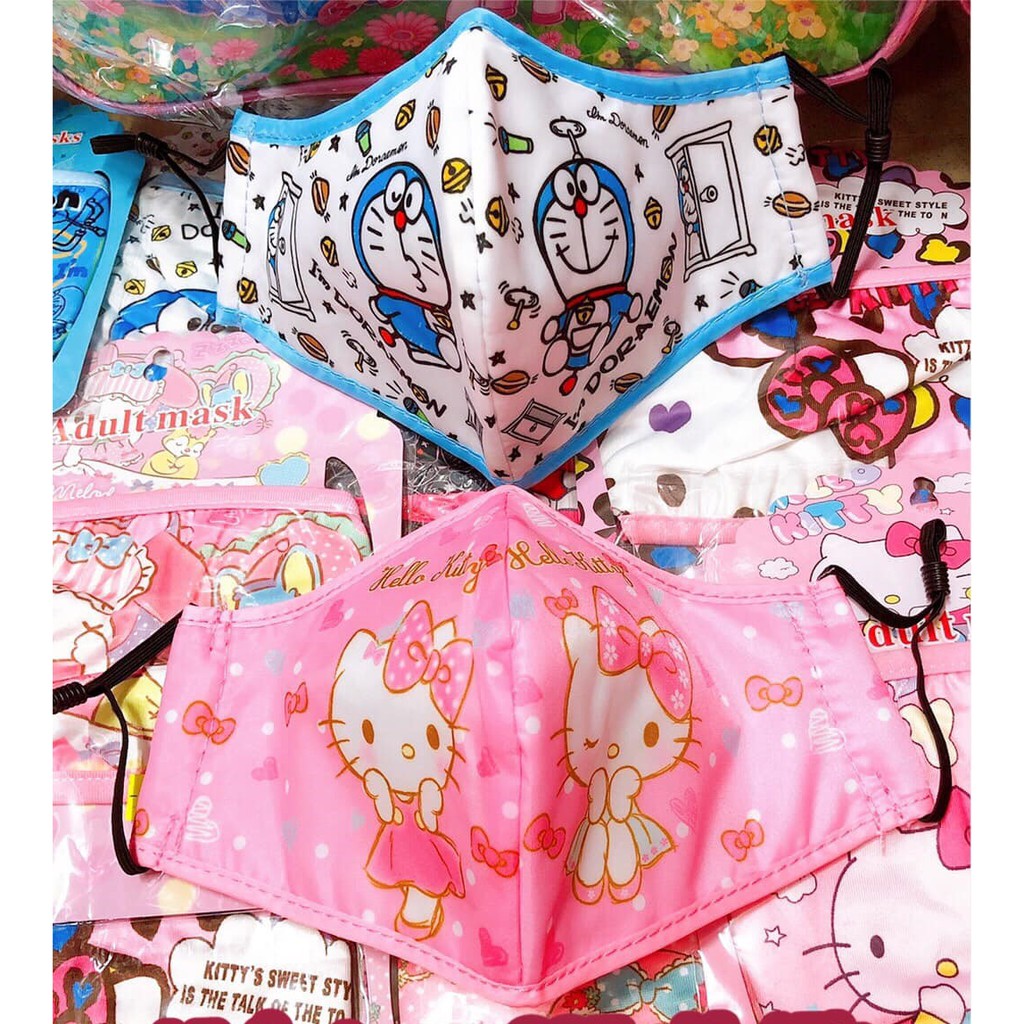Khẩu trang 3 lớp chống bụi hình Kitty , Doẻmon ... | BigBuy360 - bigbuy360.vn