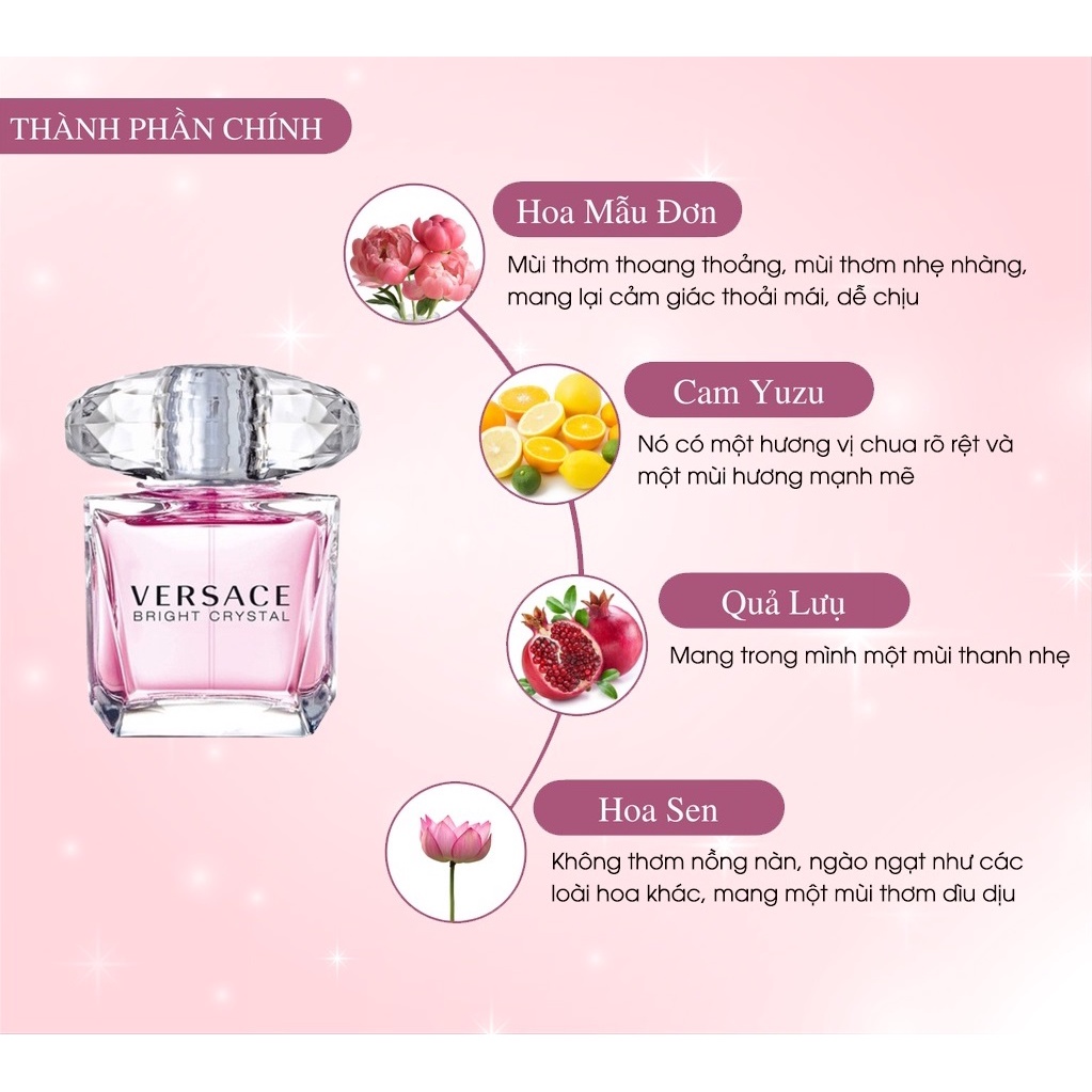 Nước hoa nữ Versace Bright Crystal Dễ Thương Cuốn Hút EDT 90ml - Dầu thơm nữ tinh tế cá tính - Daikon Store