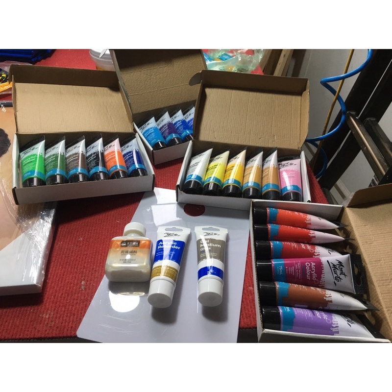 Combo 24 màu acrylic + dung môi + palet