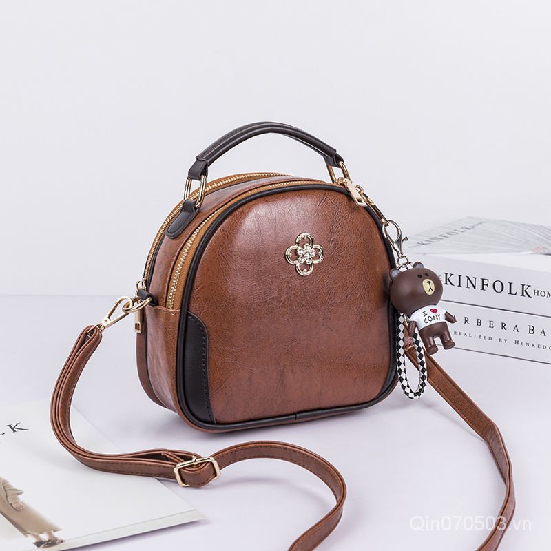 Hàng sẵn có-Bao đeo chéo nữ Túi đựng điện thoại di động Túi đeo chéo Túi đeo vai nhẹ Ba lô Túi vuông nhỏ thời trang Ba lô Túi đeo vai bằng da mềm Túi đeo vai bên