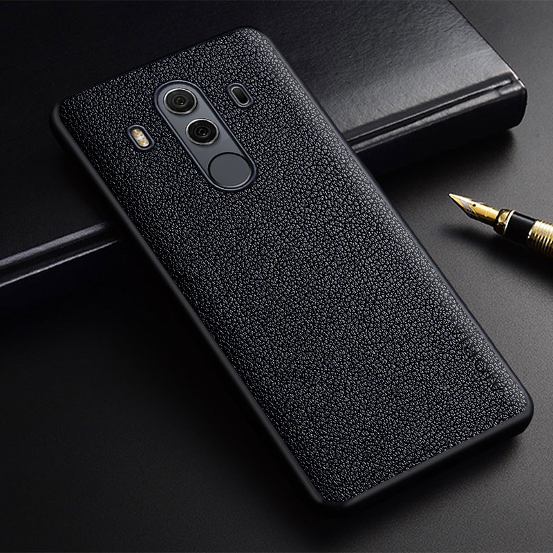Aio Ốp Điện Thoại Da pu Siêu Nhẹ Màu Trơn Đơn Giản Thời Trang Cho huawei mate 10 pro lite