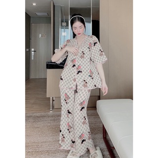 Đồ bộ Pijama nữ lụa mặc nhà cánh dơi mango cao cấp KOSAVA