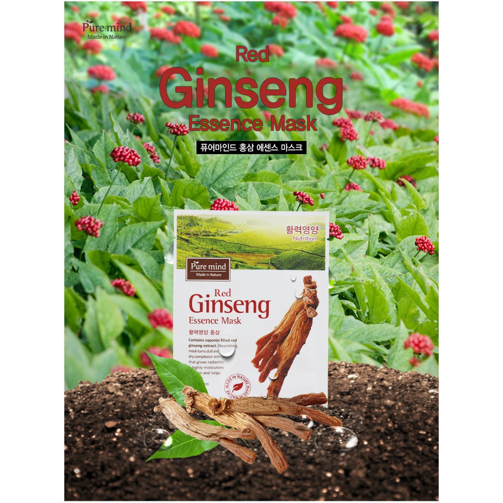 [Mã BMBAU50 giảm 7% đơn 99K] Mặt nạ Nhân sâm đỏ Pure Mind Red Ginseng Essence Mask 23ml