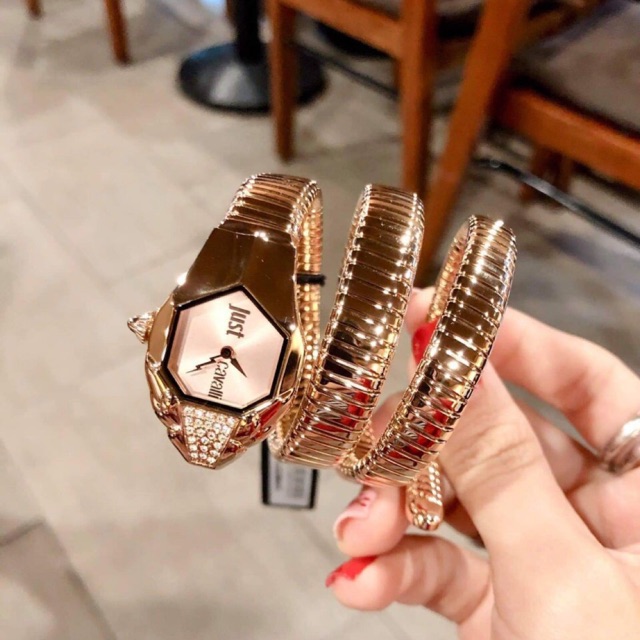 Đồng hồ nữ Iitali Just Cavalli rắn cuốn 3 vòng rose sang xỉu