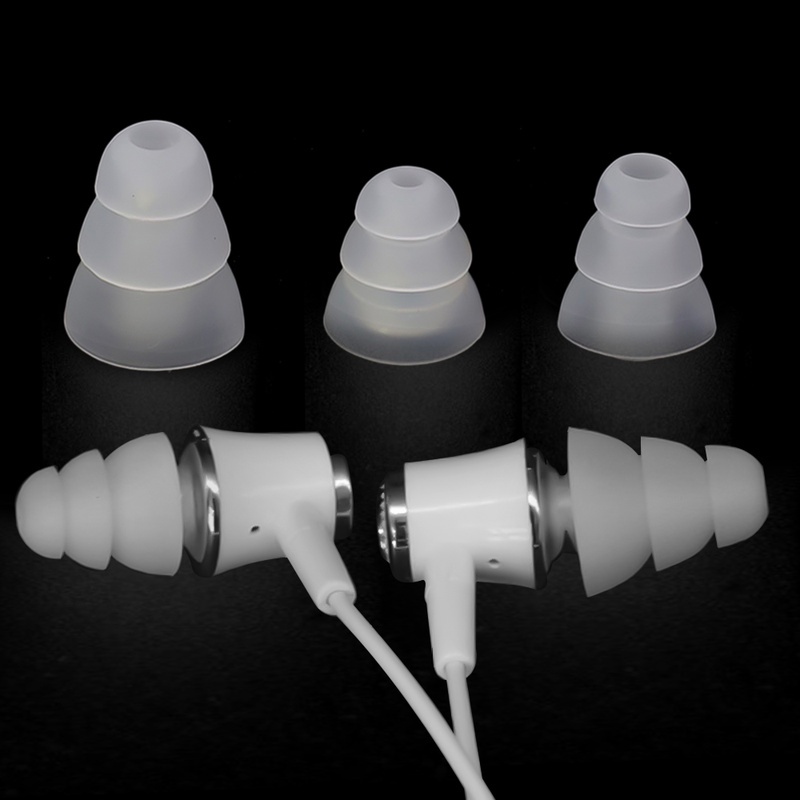 1 Cặp Nút Nhét Tai Nghe Nhét Tai Ba Lớp Bằng Silicone Chống Trượt Tiện Lợi