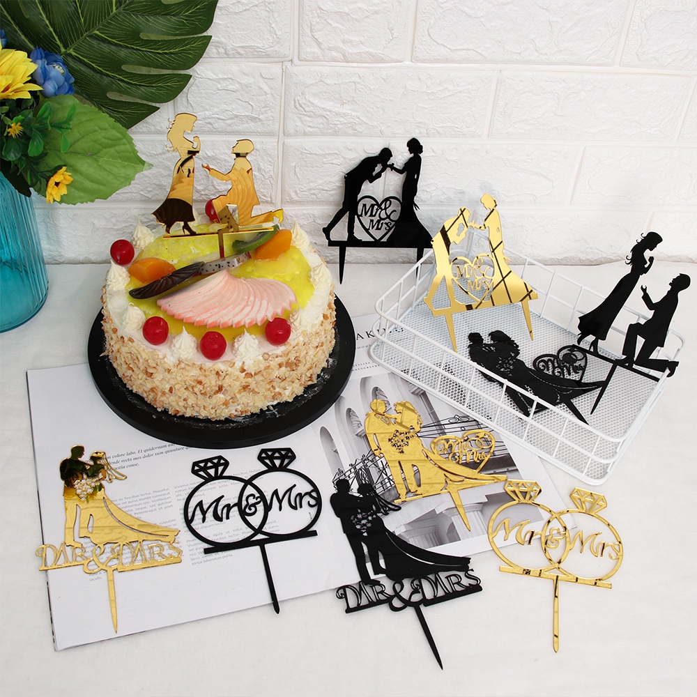 lontime Valentine's Day Cake Topper Wedding Cake Topper Romantic Marriage Party Supplies