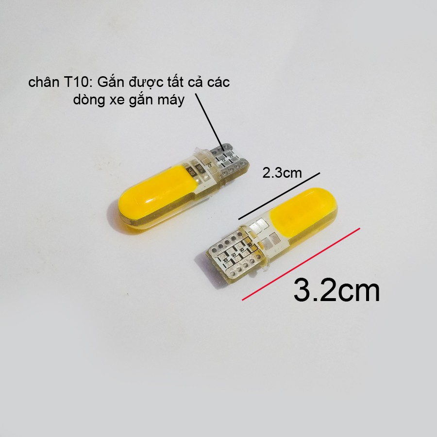Bộ 2 bóng đèn LED LÕI NGÔ xi nhan chân T10 12 chip COB - Siêu sáng (lõi ngô xanh dương)