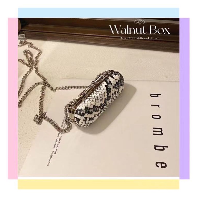 [Hàng mới về] Túi đựng son môi họa tiết da rắn thiết kế thời trang