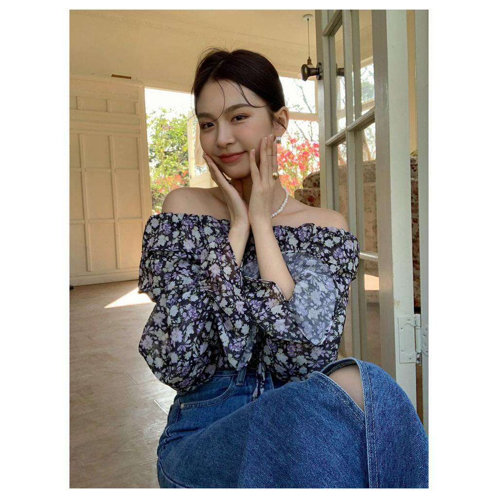 Áo Voan Hoa Cổ Thắt Dây Thời Trang Quý Phái 61273