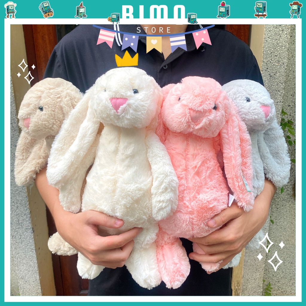 Thỏ bông jellycat tai dài chất liệu organic hàn quốc, Thỏ bông tai dài cho bé phong cách cute dễ thương