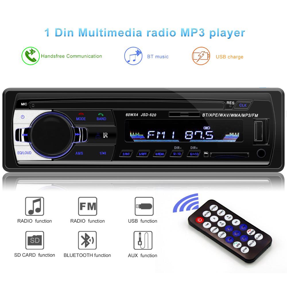 Bluetooth V2.0 JSD-520 Auto Stereo Auto Radio Car Bluetooth Handsfree MP3 Player