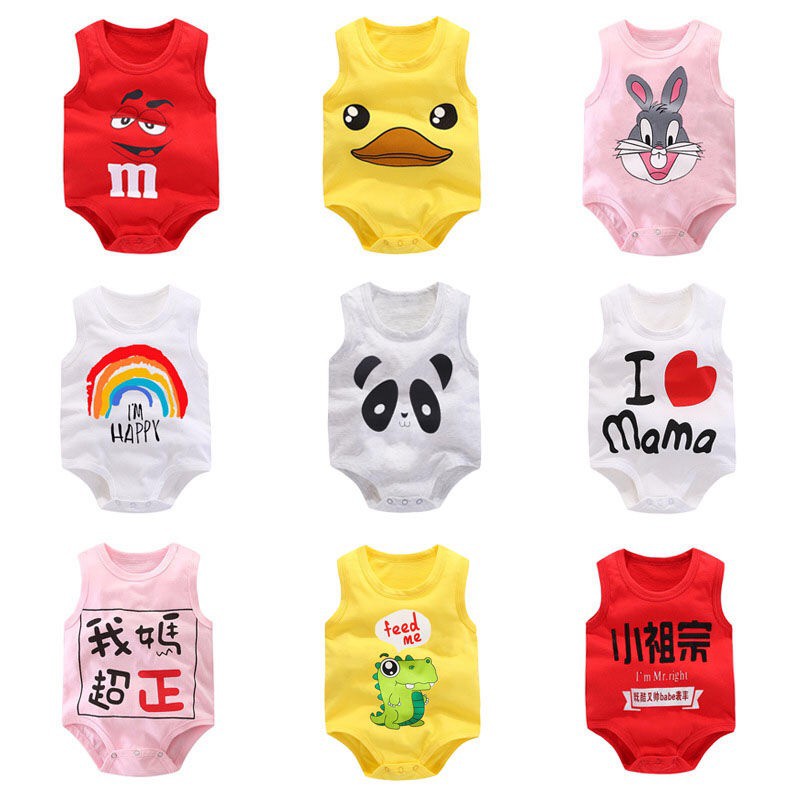 set trang phục/body Sơ sinh | 0-12 tháng Bộ đồ liền thân dành cho bé trai Quần áo trẻ sơ sinh mùa hè Áo liền quần ngắn tay cho trẻ sơ sinh Quần áo trẻ em bằng vải bông