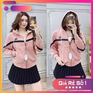 Bán Áo khoác nữ Áo khoác nữ gió dù 2 lớp chống nắng phối viền ngộ nghĩnh-dễ thương