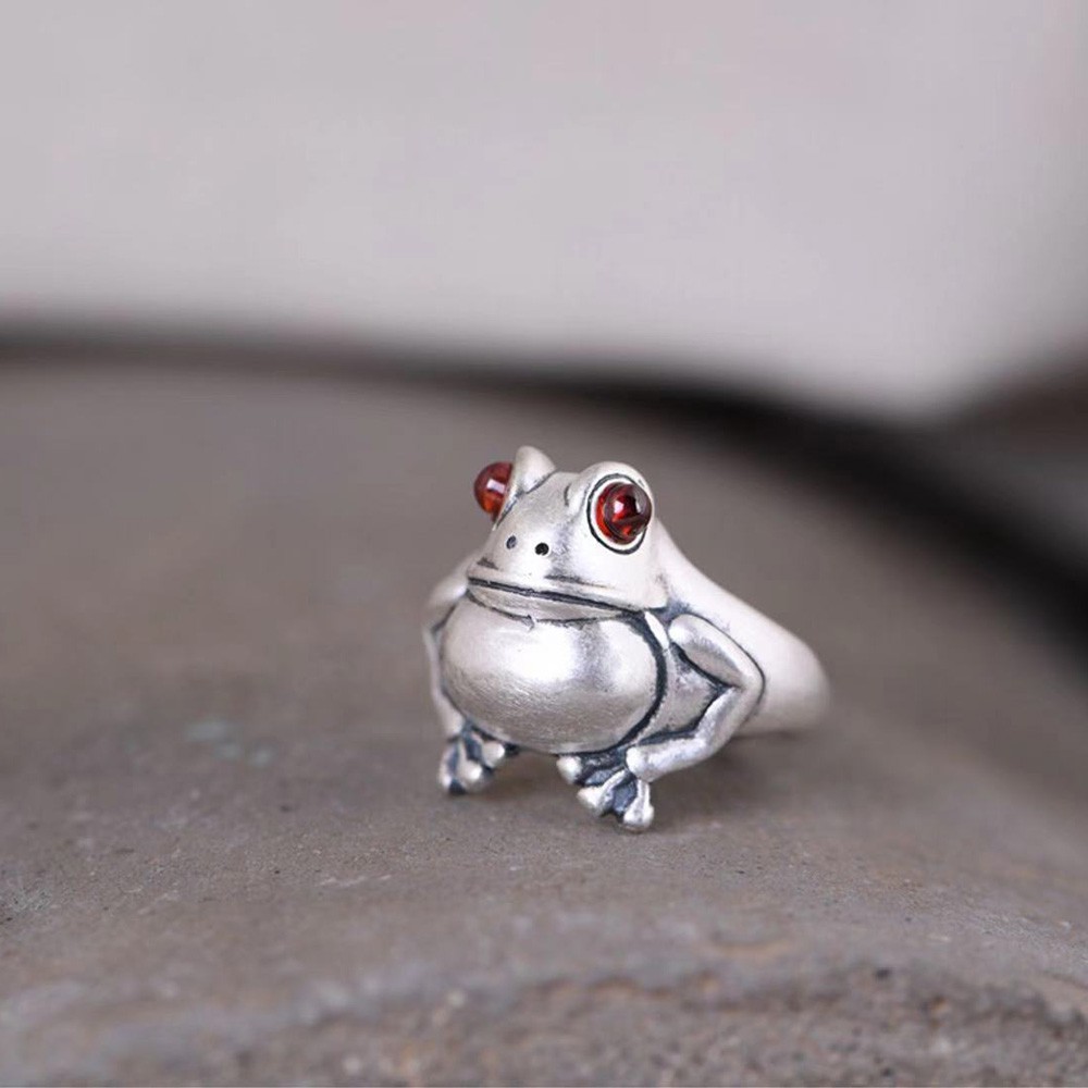 NEXTSHOP New Bohemian Lovers Open Finger Frog Ring Creative Valentine's Day Gifts Fashion|Color Adjustable Women Lady Retro Style