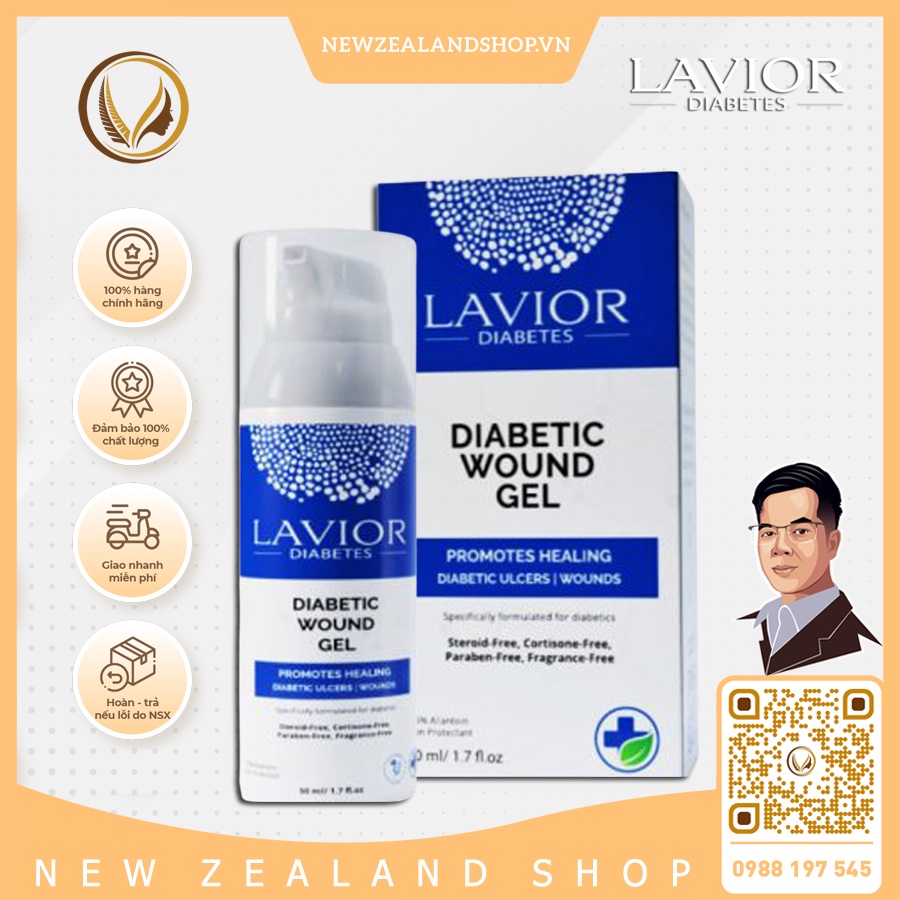 Lavior Dcare 50ml - Làm lành vết thương, vết loét do tì đè, loét chân tiểu đường, trầy xước da, tổn thương mạch máu