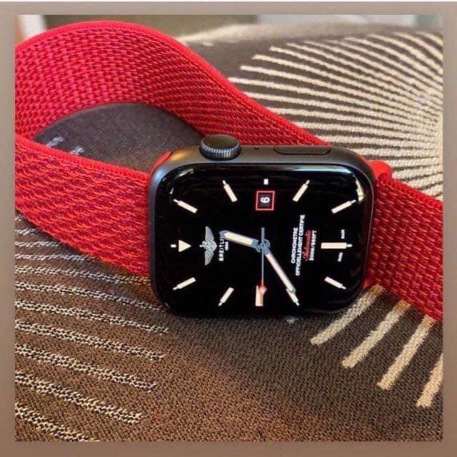 Dây nylon loops sắc đỏ sang trọng cho apple watch