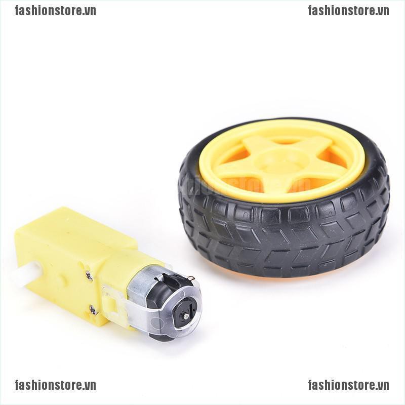 FS Smart Car Robot Plastic Tire Wheel with DC 3 6v Gear Motor For arduino[VN]