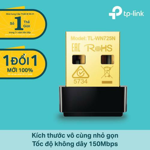 TP-Link N 150Mbps USB Bộ thu WiFi Siêu nhỏ gọn- TL-WN725N - Hàng Chính Hãng