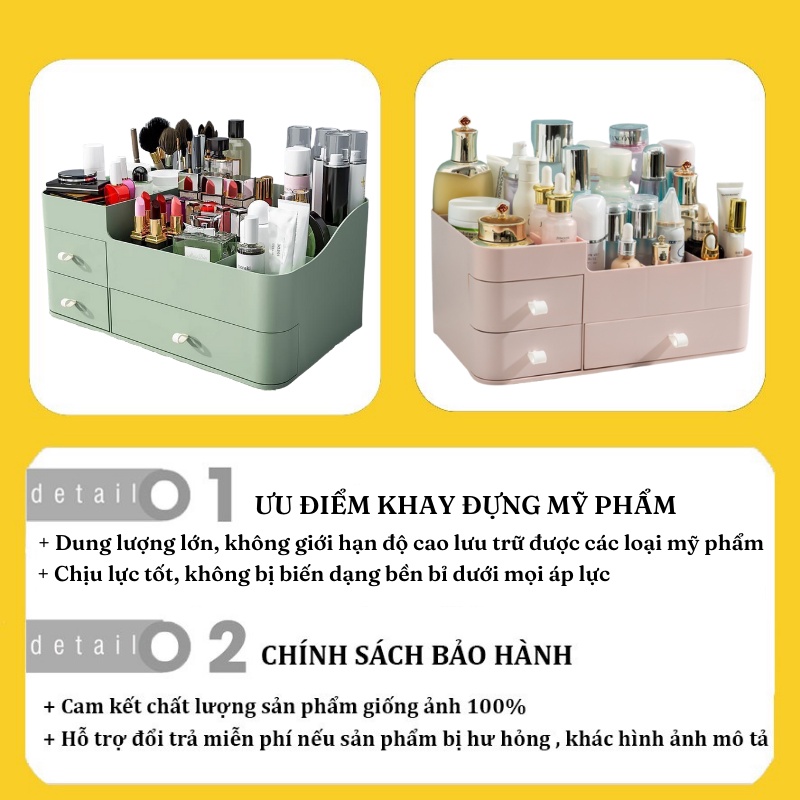 Kệ đựng mĩ phẩm khay đồ trang điểm văn phòng phẩm decor để bàn dễ thương, hộp tủ để đồ trang sức cao cấp BOLITA | BigBuy360 - bigbuy360.vn