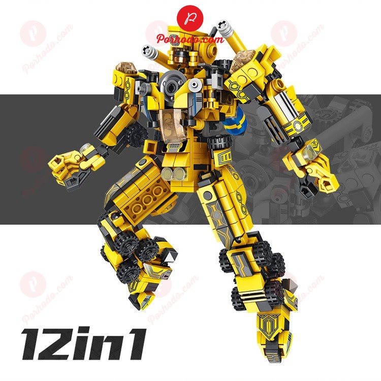 Bộ đồ chơi lắp ráp Lego ô tô biến hình Transformer 12 IN 1 567 chi tiết KB216101, đồ chơi trí tuệ ghép hình ô tô cho bé