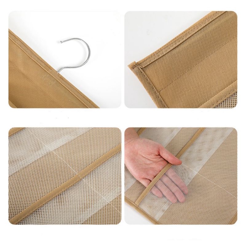 Túi treo, đựng đồ lót, tất vớ hai mặt 30 ngăn kèm móc treo.