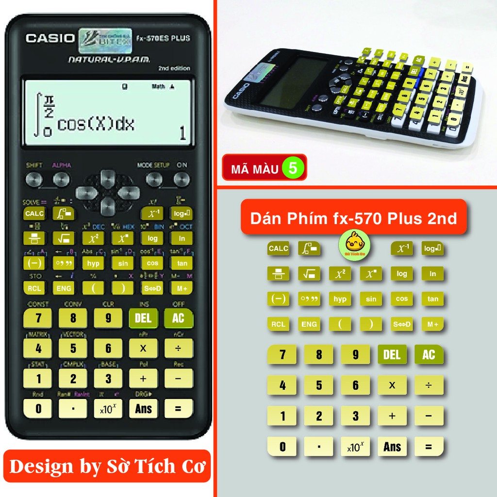 Dán Bàn Phím FX570 Edition Thế hệ 2 - Miếng decal dán bàn phím máy tính casio nhiều màu sắc MSP: Phim2nd