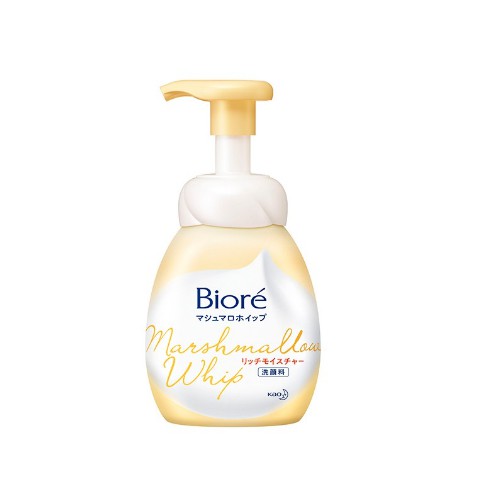 Sữa rửa mặt TẠO BỌT Biore Marshmallow Whip Rich Moisture  siêu dưỡng ẩm cho da chai 150ml Hàng Nhập Khẩu Nhật Bản