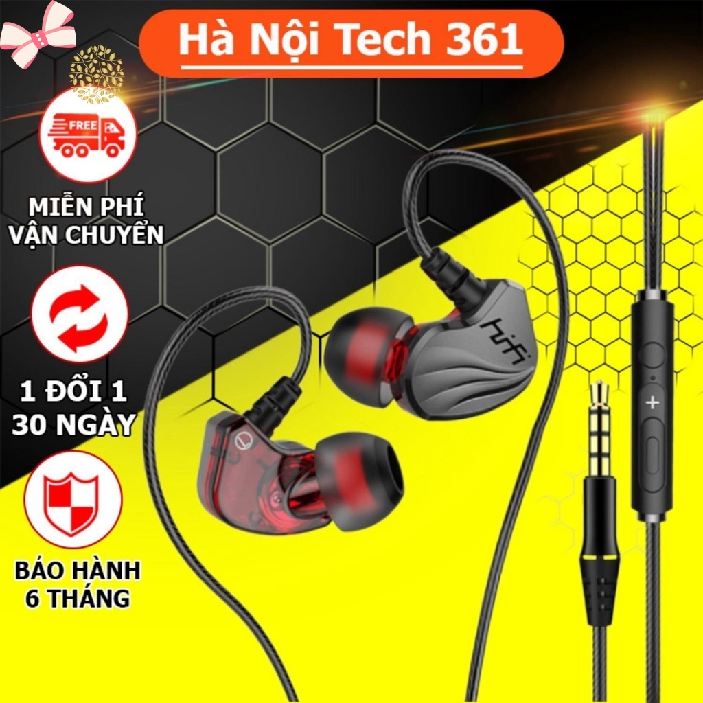 Tai Nghe Nhét Tai S2000 3.5mm Chống Mồ Hôi Âm Thanh HIFI 6D Có Mic YKD YR