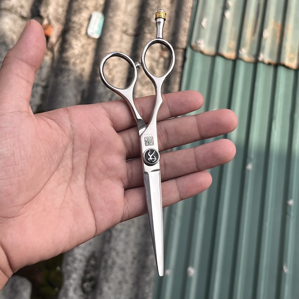 Bộ Kéo cắt tóc tay trái Titan thép 440C sắc bén bền bỉ - L460