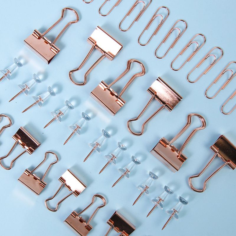 Set 72 Kẹp giấy bằng kim loại đa năng thiết kế tiện dụng cho văn phòng