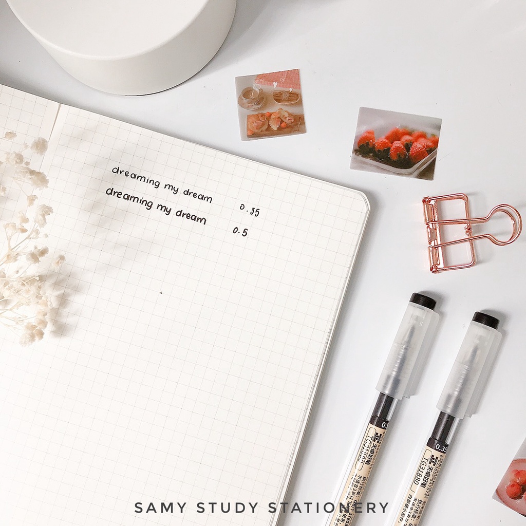 BÚT GEL ĐEN, BÚT MỰC ĐEN BÚT VIẾT BÀI DUPE MUJI BÚT HỌC TIẾNG TRUNG nhanh khô không tắc mực 0.5mm và 0.35mm