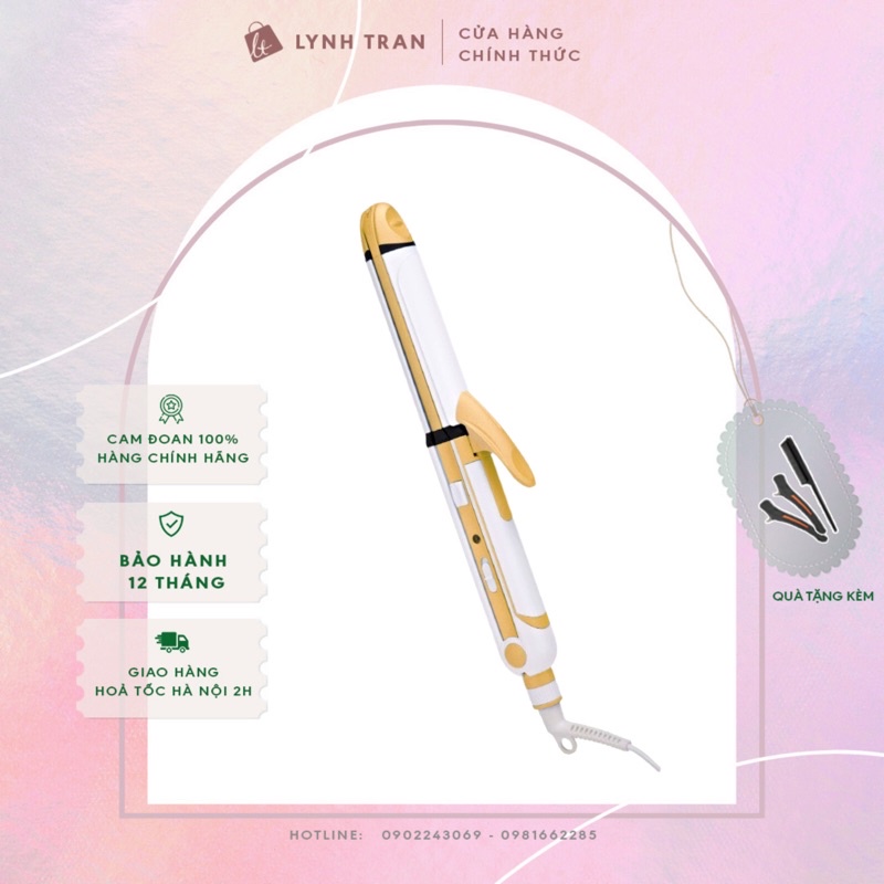 Máy làm tóc đa năng 3in1 Pritech®️ Là uốn Uốn xoăn Dập phồng