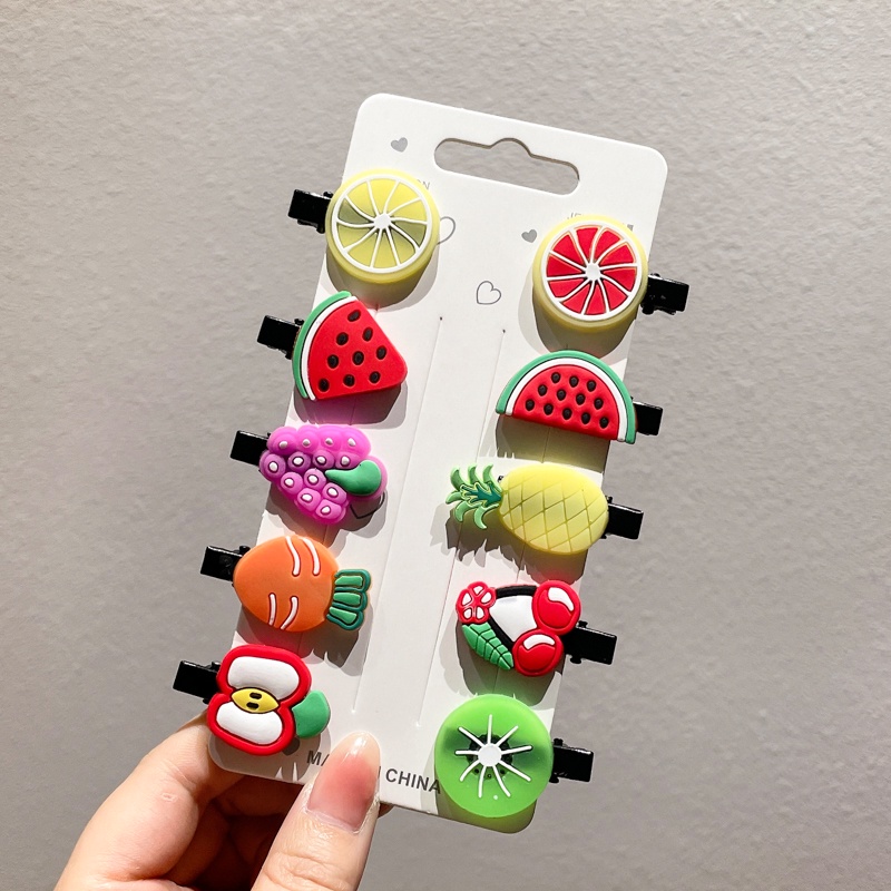 Bộ Kẹp Tóc Kiểu Dáng Hoạt Hình Dễ Thương Phong Cách Hàn Quốc Cho Nữ