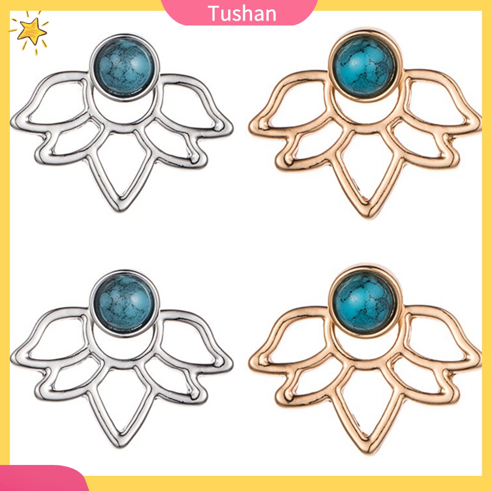 Hoa tai kiểu dáng hoa sen phong cách boho thời trang cho nữ