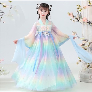 Bộ hán phục phong cách trung hoa xinh xắn cho bé gái