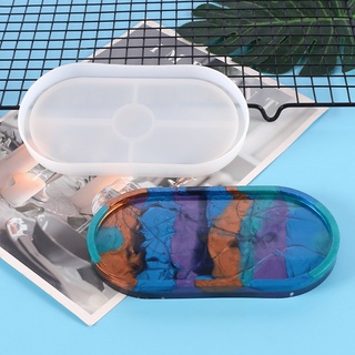 Khuôn Silicone Làm Khay Nhựa Epoxy Resin Hình Bầu Dục Sắp Xếp Trang Sức Diy